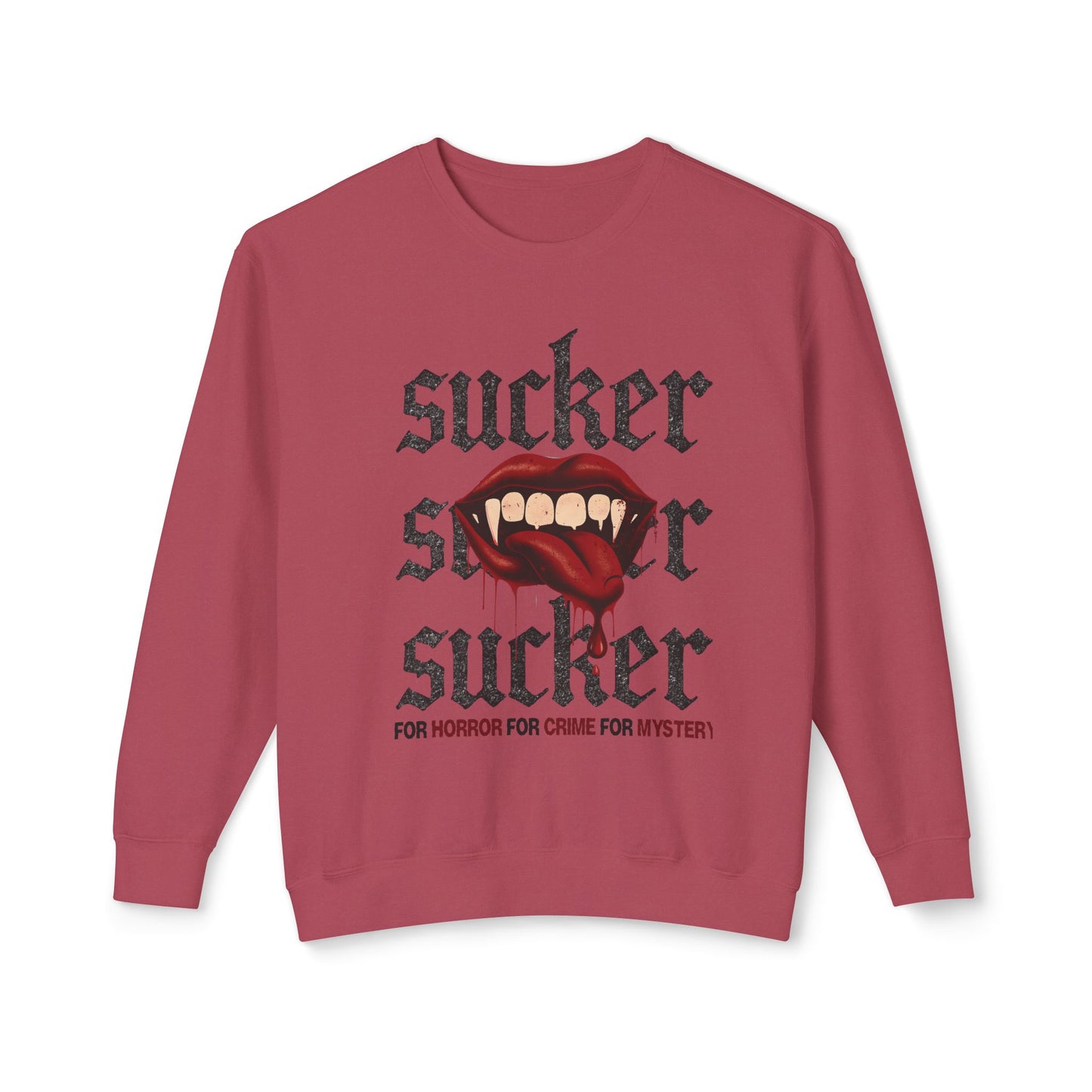 Sucker Crew Neck | Gothic Vampire Crew Neck | Dark Romance Horror Crew Neck | Alternative Aesthetic Gift for Readers, Mystery & Crime Lovers