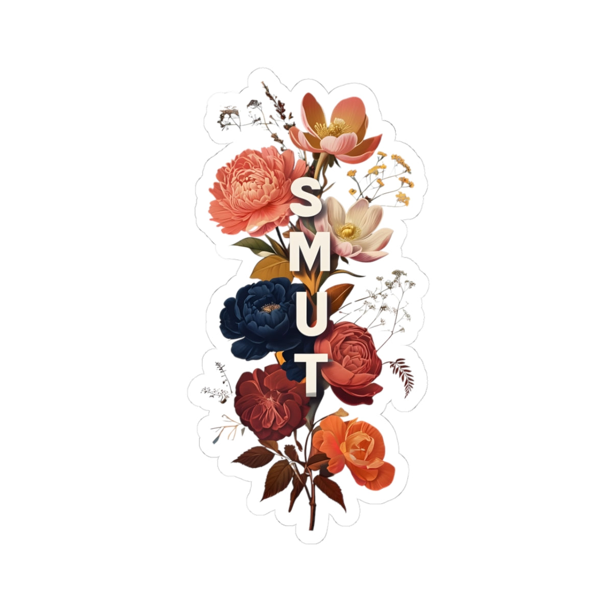 Floral Smut Kiss-Cut Sticker
