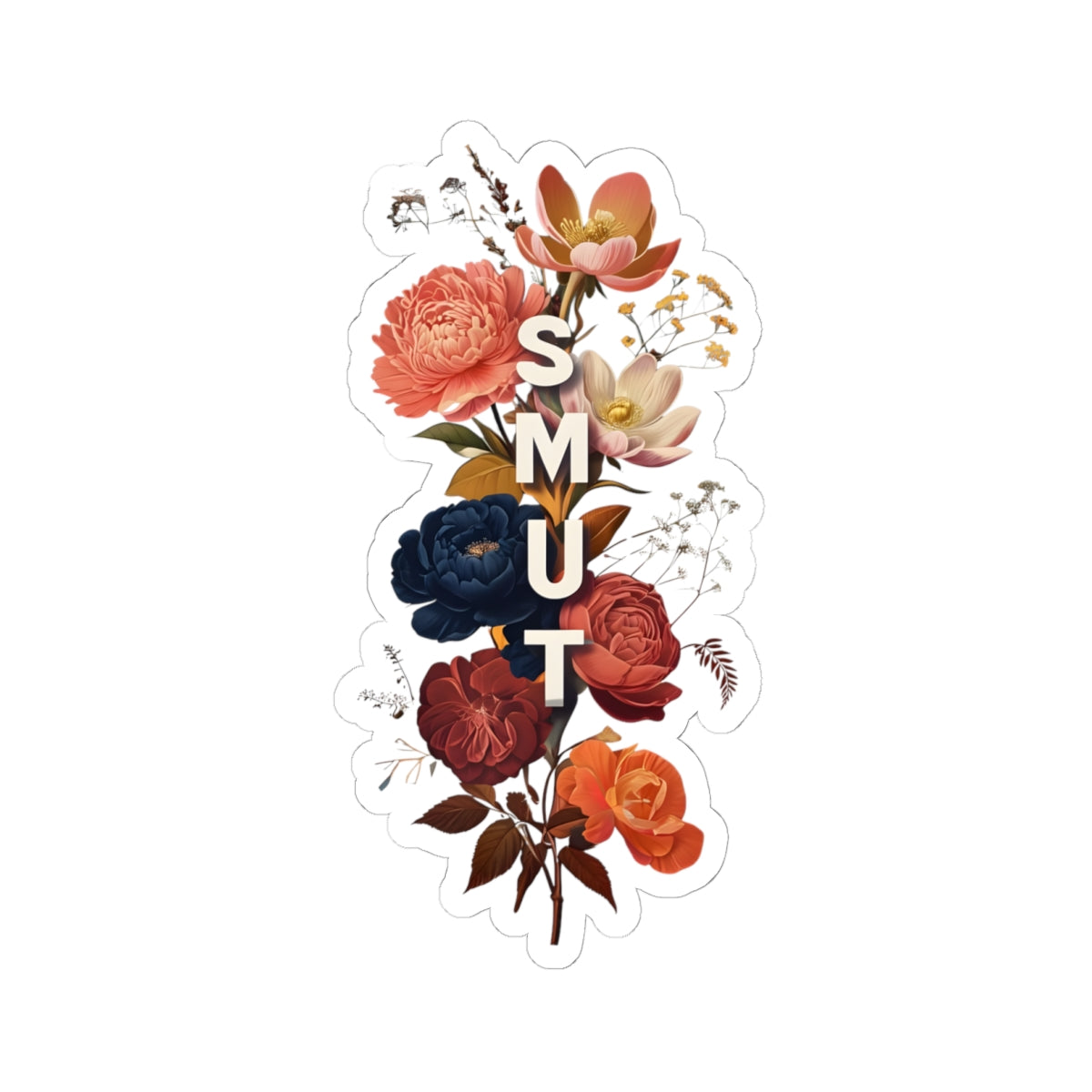 Floral Smut Kiss-Cut Sticker