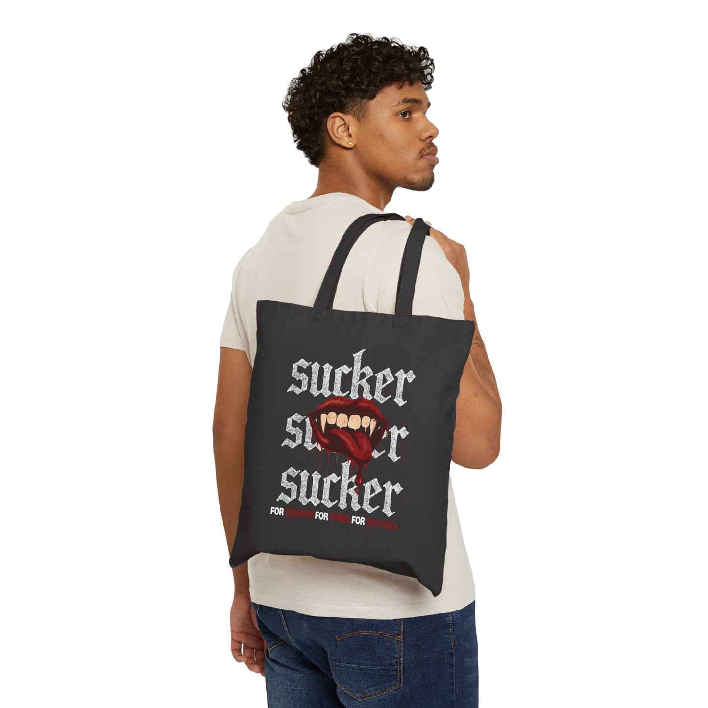 Sucker Tote Bag | Gothic Vampire Canvas Tote | Dark Romance Horror Book Bag | Alternative Aesthetic Gift for Readers, Mystery & Crime Lovers