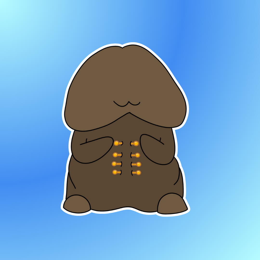 Mr. Ribbed Sticker: Chestnut