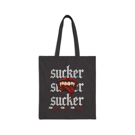 Sucker Tote Bag | Gothic Vampire Canvas Tote | Dark Romance Horror Book Bag | Alternative Aesthetic Gift for Readers, Mystery & Crime Lovers