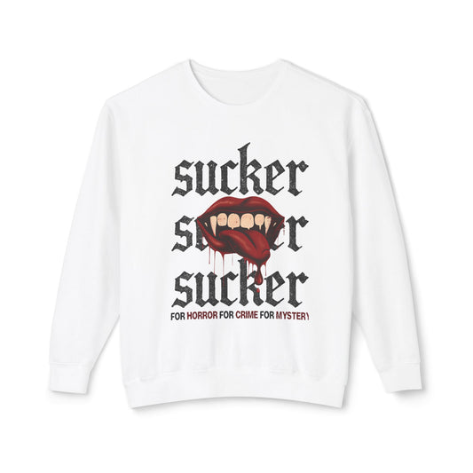 Sucker Crew Neck | Gothic Vampire Crew Neck | Dark Romance Horror Crew Neck | Alternative Aesthetic Gift for Readers, Mystery & Crime Lovers