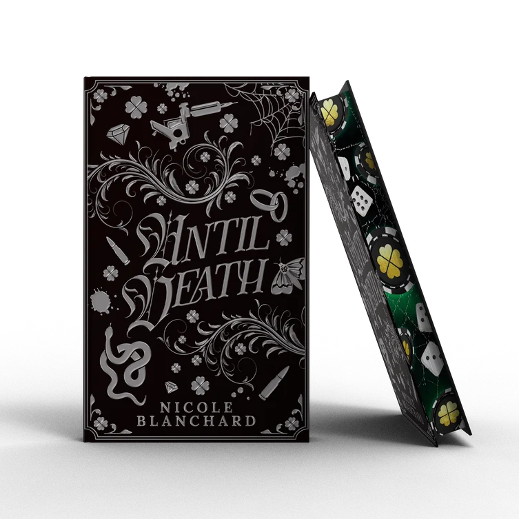 Until Death naked hardcover in silver foil with ornate detailing