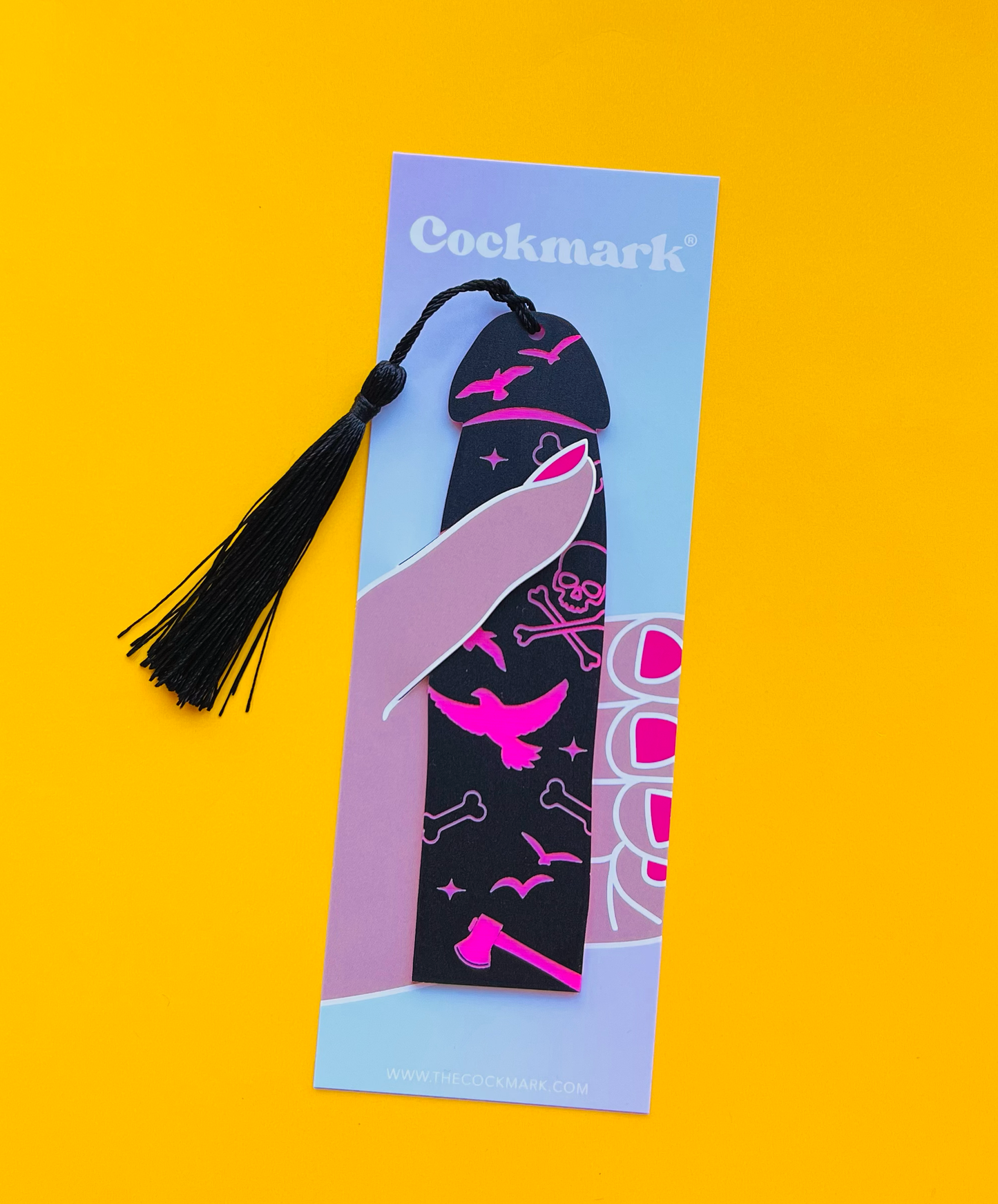 Blackbird Cockmark Bookmark: Pink