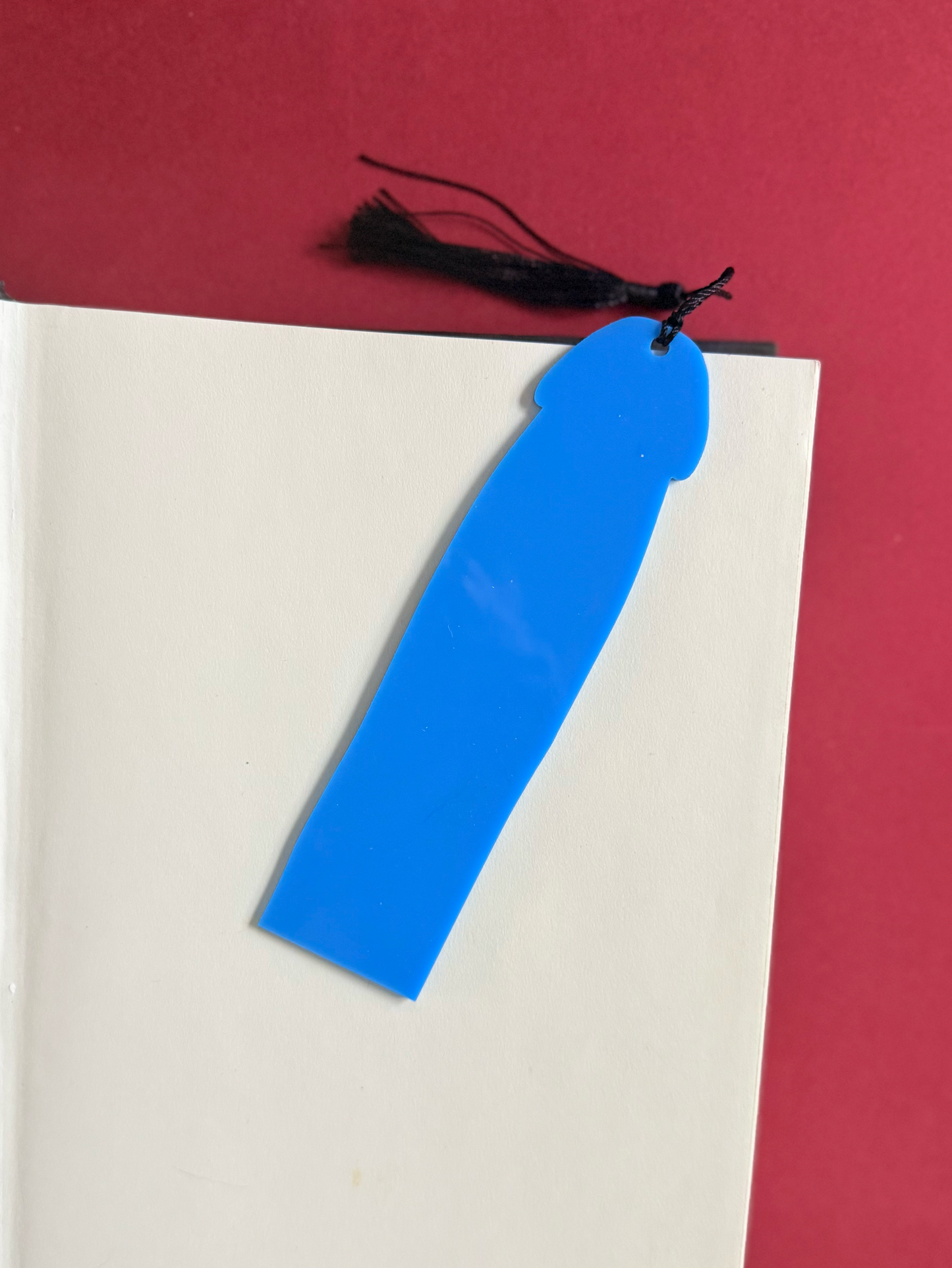 Dark Romance Cockmark Bookmark: Blue/Engraved Black