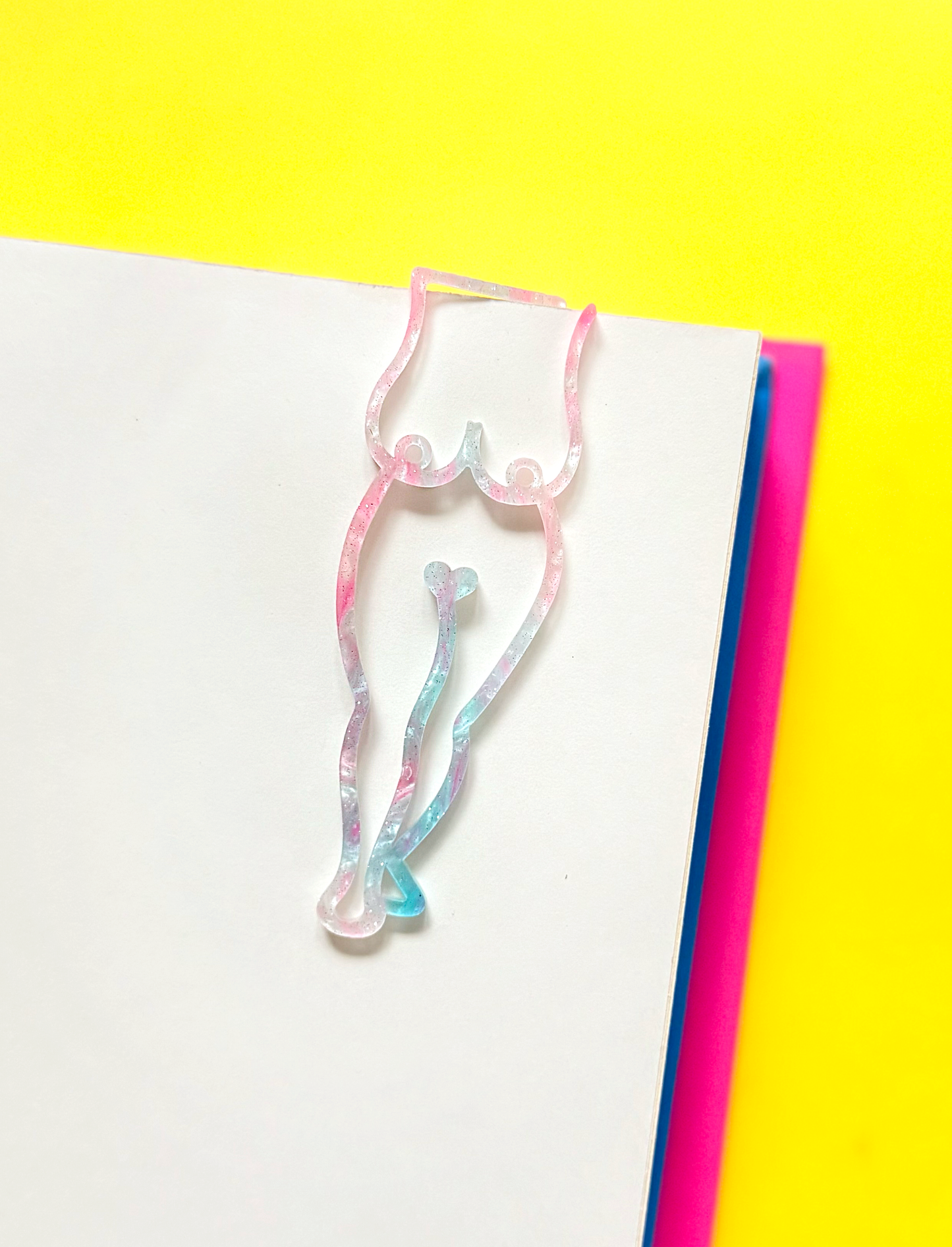 Nipclip Bookmark: Clear Glitter