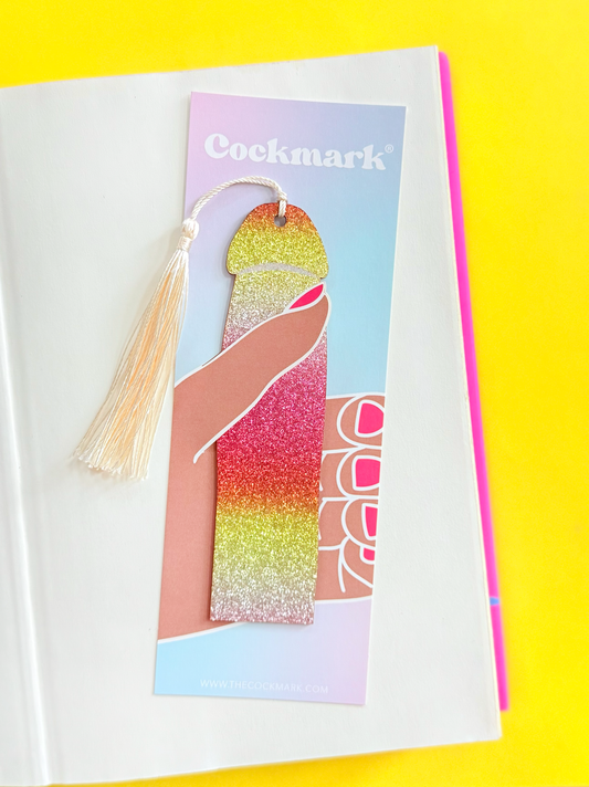 Glitter Cockmark Bookmark: Creamsicle