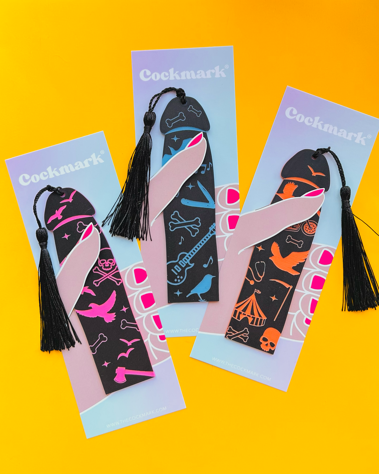 Blackbird Cockmark Bookmark: Pink
