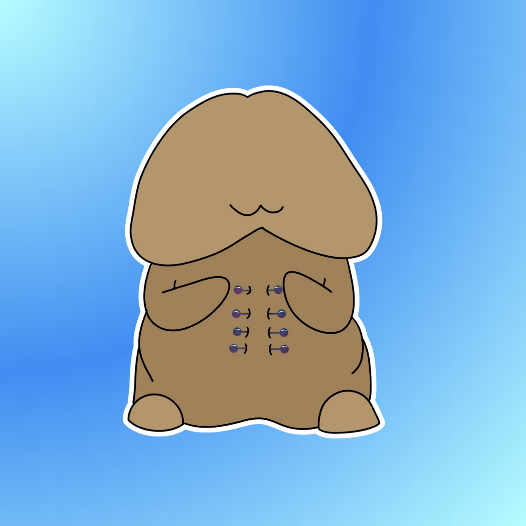 Mr. Ribbed Sticker: Chestnut
